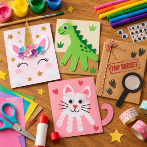 Kindergeburtstag Einladung einfach basteln