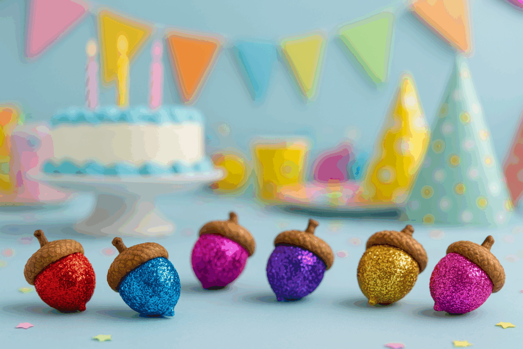 Glitzereicheln Kindergeburtstag