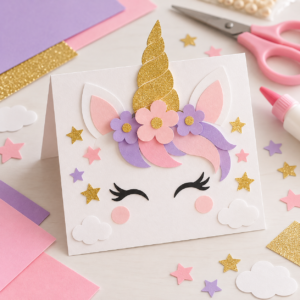 Einhorn Einladung für den Kindergeburtstag