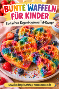 Bunte Regenbogenwaffeln für Kinder