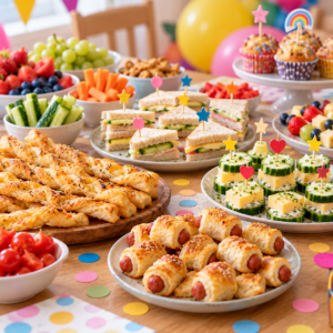 Kindergeburtstag Essen Buffet vorbereiten