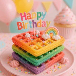 Regenbogenwaffeln Kinder