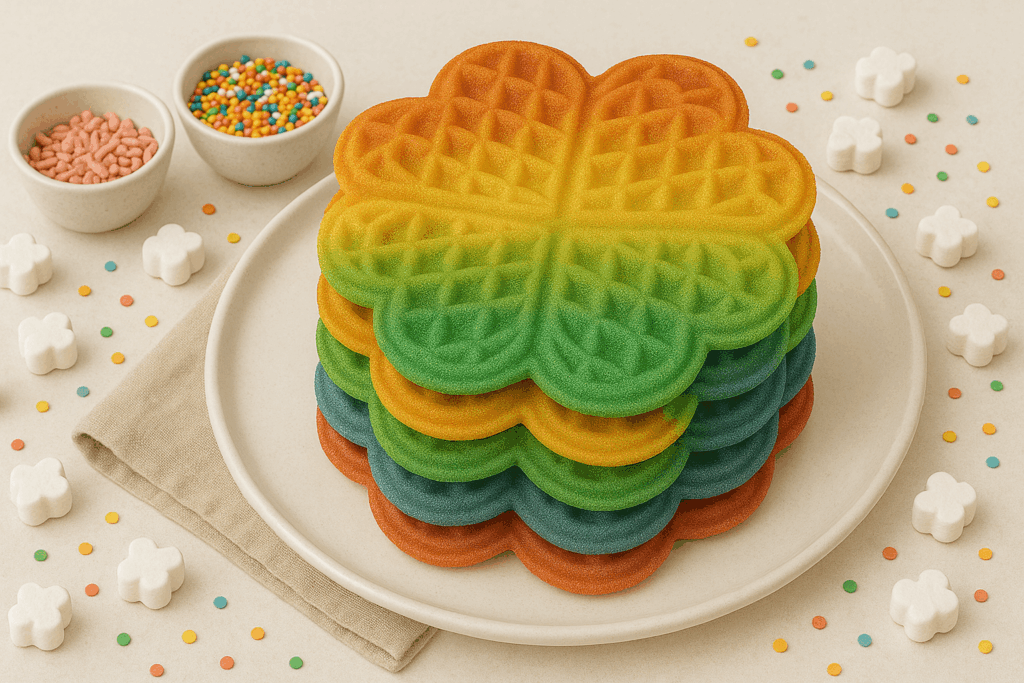 Regenbogenwaffeln Kindergeburtstag