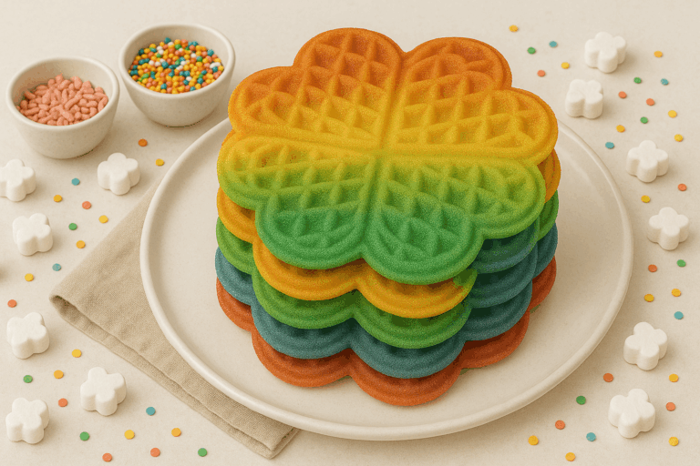 Regenbogenwaffeln Kindergeburtstag