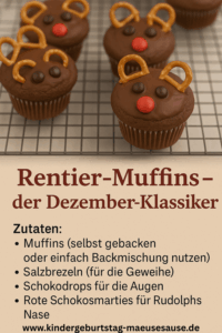 Rentier Muffins Weihnachten Kindergeburtstag