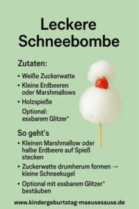 Schneebombe Kindergeburtstag Weihnachten