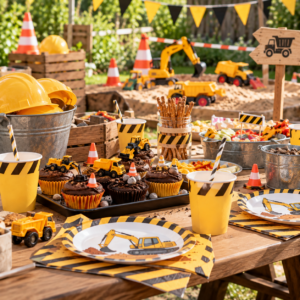 Baustellen Kindergeburtstag mit Muffins