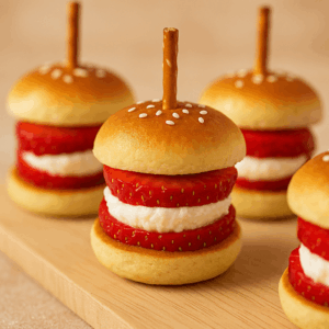 Mini Burger Erdbeere Cheesecake