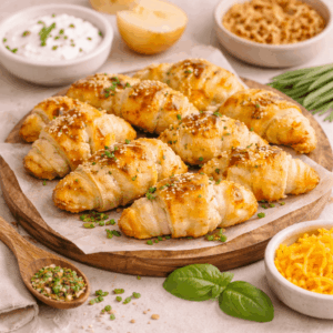 Ofenkartoffel–Cheddar Mini-Croissants