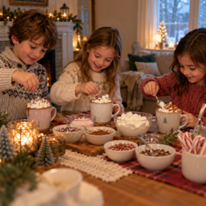 Kinderpunsch-Bar für einen Kindergeburtstag im Winter