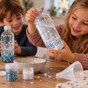 Winterliche Glitzerflasche als Sensor Bottle