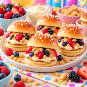 Süße Mini Burger mit Skyr und Beeren