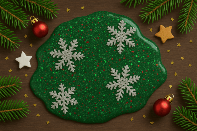 Weihnachtlicher Schleim mit Glitzer