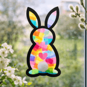 Fensterbild Osterhase aus Transparentpapier