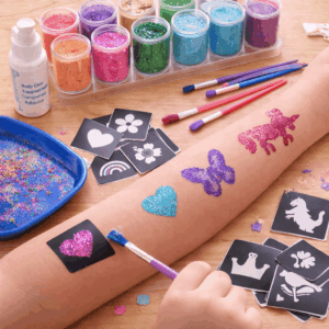 Glitzer-Tattoos als Bastelstation
