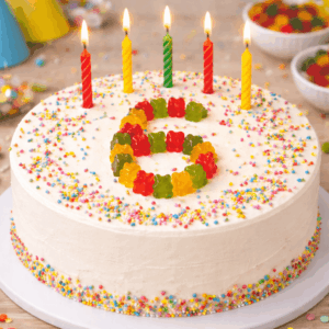 Gummibärchen Torte mit Zahl