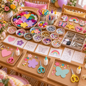Broschen-Bar für den Kindergeburtstag