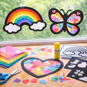 Sonnenfänger Fensterbilder aus Transparentpapier