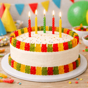 Torte mit Gummibärchen Kindergeburtstag