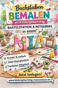 Buchstaben bemalen am Kindergeburtstag