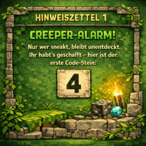Minecraft Hinweiszettel 1
