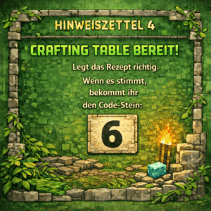 Minecraft Schatzsuche Hinweiszettel 4