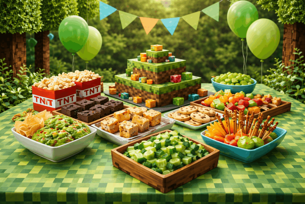 Minecraft-inspirierter Kindergeburtstag