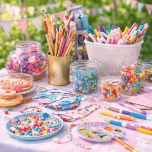 Kindergeburtstag Bastelstation