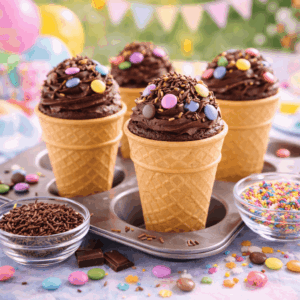 Kuchen im Waffelbecher Kindergeburtstag