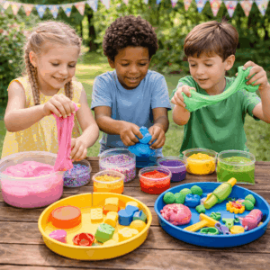 Sinnesspiele Kindergeburtstag Schleim Knete