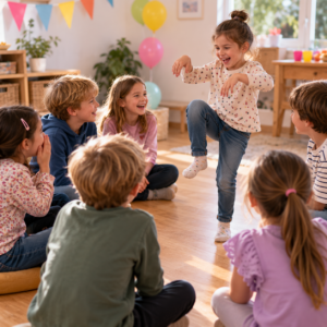 Stille Post Spiel für Kinder