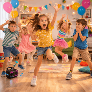 Stopptanz mit lustigen Bewegungen