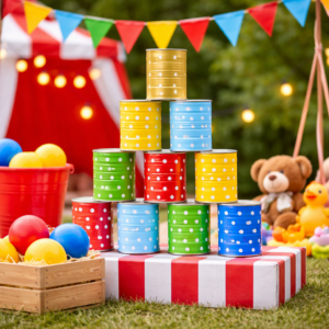 Zirkus-Kindergeburtstag-Dosenwerfen
