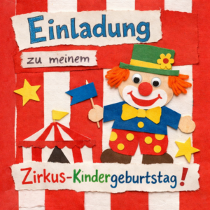 Zirkus-Kindergeburtstag-Einladung