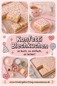 Kindergeburtstag Blechkuchen mit Konfetti