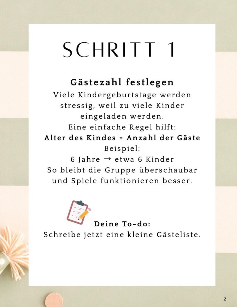 Schritt 1 bei der Planung eines Kindergeburtstags