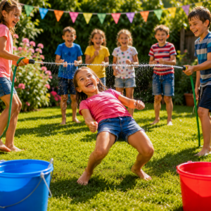 Wasser-Limbo mit dem Gartenschlauch