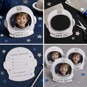 Weltraum Einladung Astronaut Helm