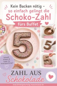 Kindergeburtstag Zahl aus Schokolade selber machen