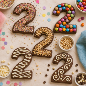 Zahl aus Schokolade 2 Kindergeburtstag