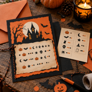 Halloween Einladung mit Geheimcode