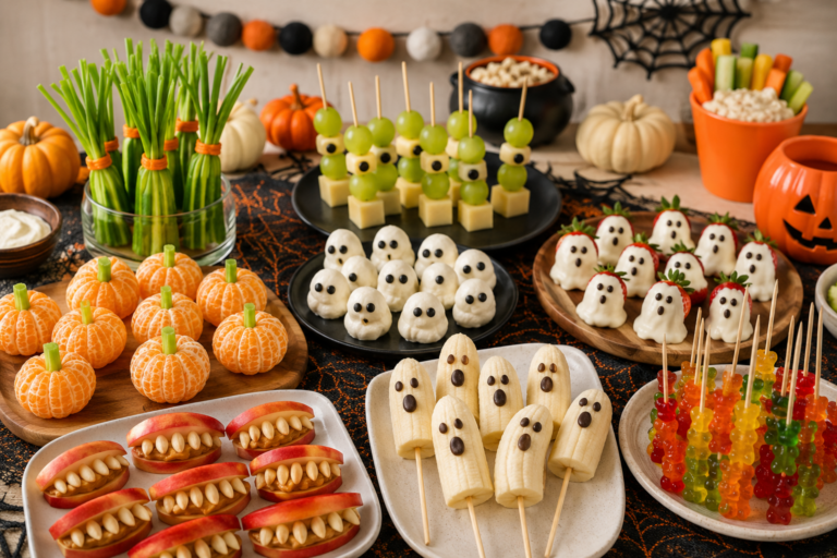 Halloween Spieße für Kinder mit süßen und herzhaften Ideen