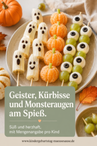 Halloween Spieße und Snacks für Kinder