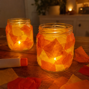 Halloween basteln Leuchtgläser