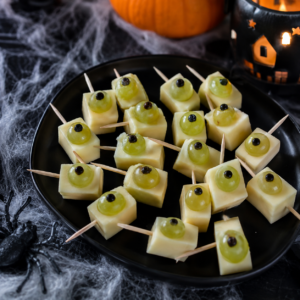 Halloween Käsespieße mit Weintrauben