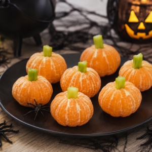 Mandarinen Kürbisse Snacks Halloween