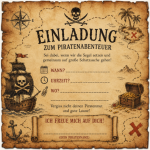 Piraten Einladung Vorlage