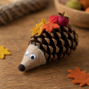 Tannenzapfen basteln Igel