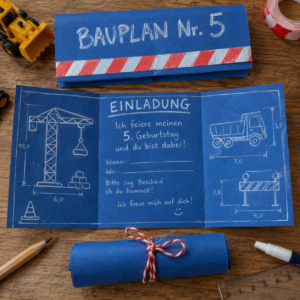 Bauplan-Einladung