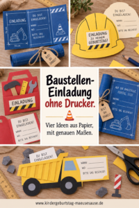Baustellen Einladung basteln